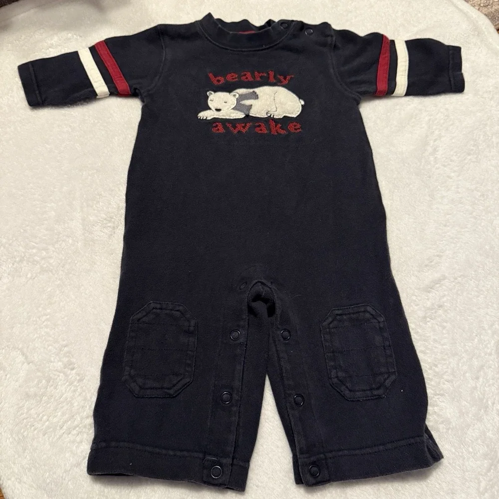 2008 GYMBOREE Baby Boy One Piece Navy‎ Bear Outfit 3-6 Months